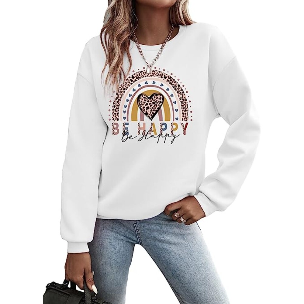 SOLY HUX Graphic Print Pullover Casual Crewneck Long Sleeve Sweatshirts Size S